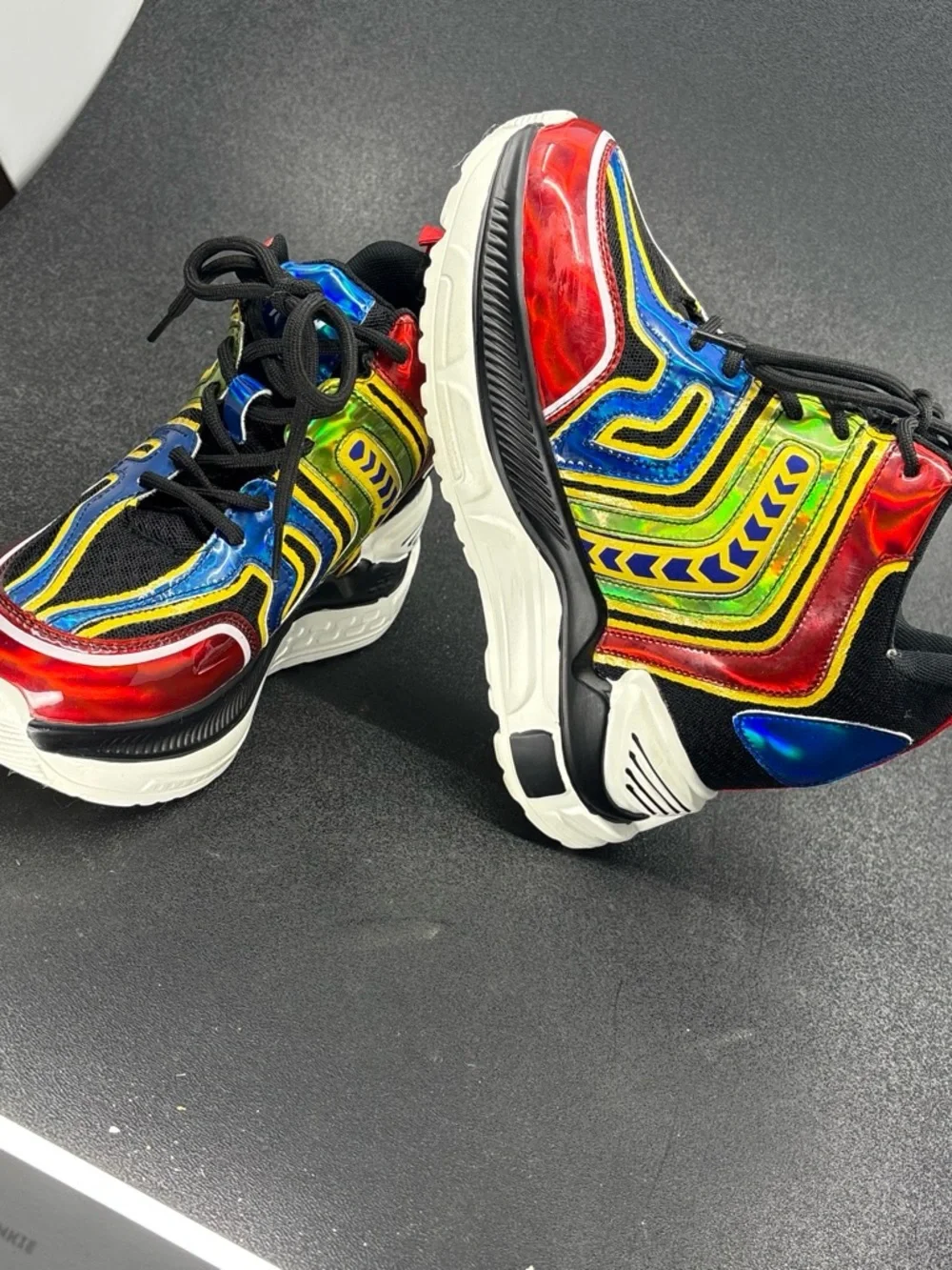 Anthony Wang Platform Wedge Sneakers Raisins Multi 9
